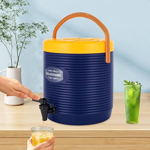Miniatura 2 de Dispensador aislado de bebidas de acero inoxidable de 13 litros3.4 galones, dispensador de bebidas frías y calientes con mango y grifo, dispensador