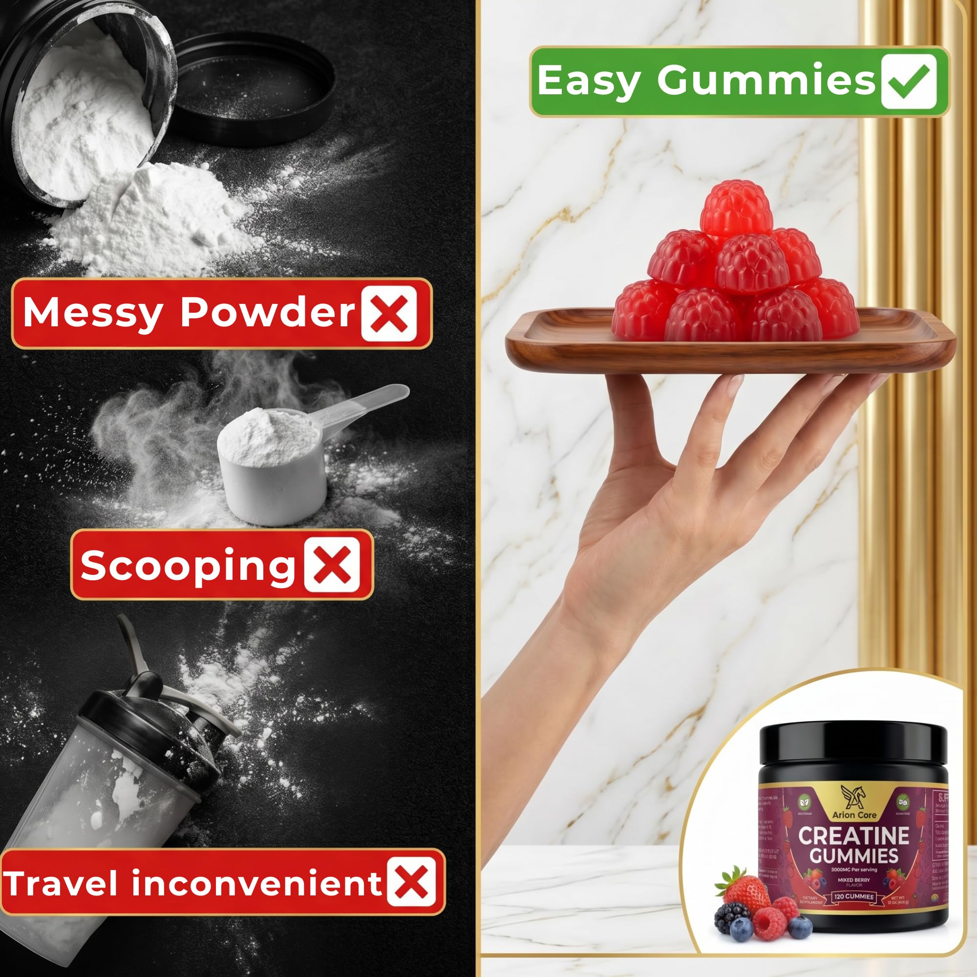 5g Creatine Gummies for Men & Women, Sugar-Free Vegan, 120 Count — Amazon image 5