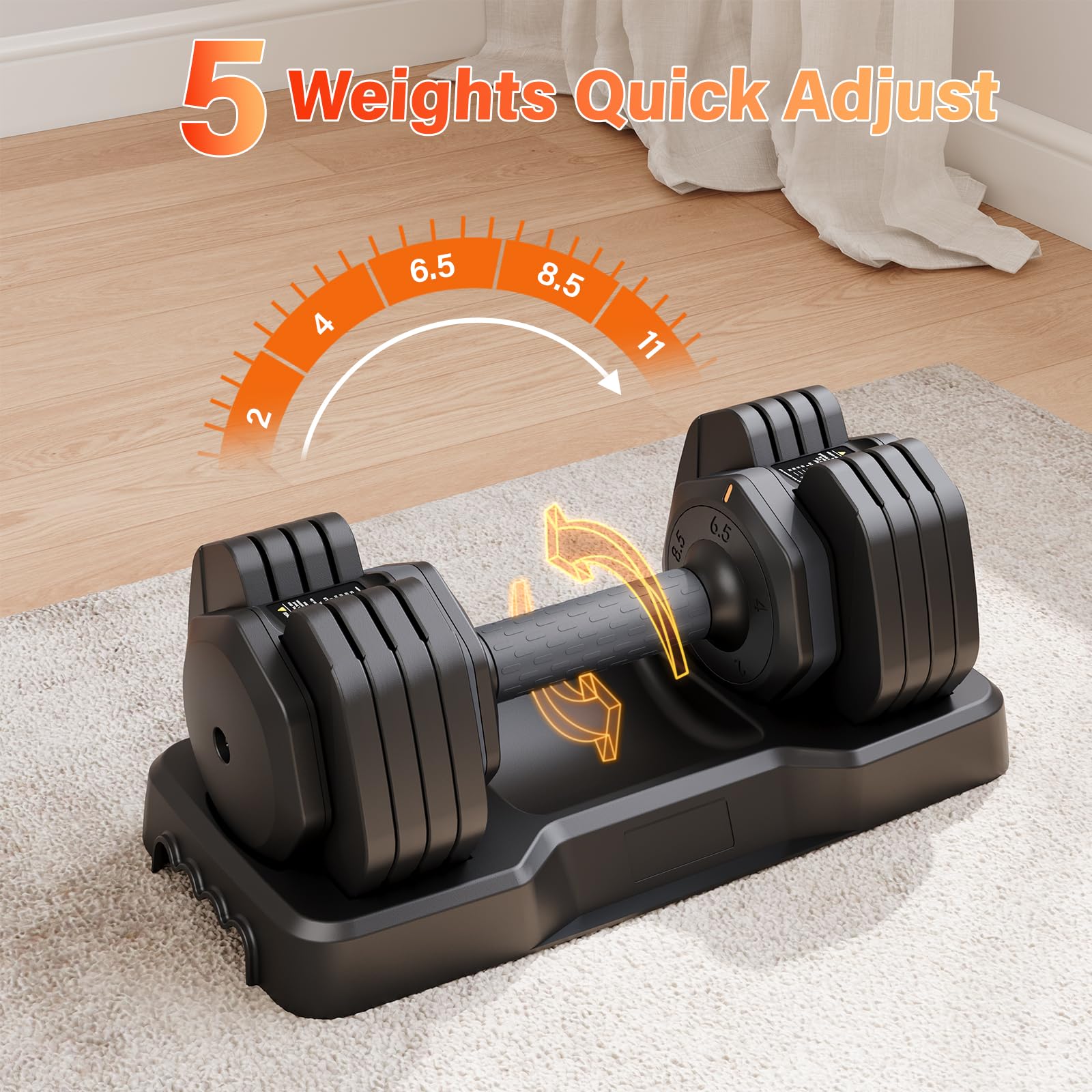 Set Manubri Regolabili 55 LBS (2 Pezzi) - Pesi Allenamento Casa 110 LBS Totali