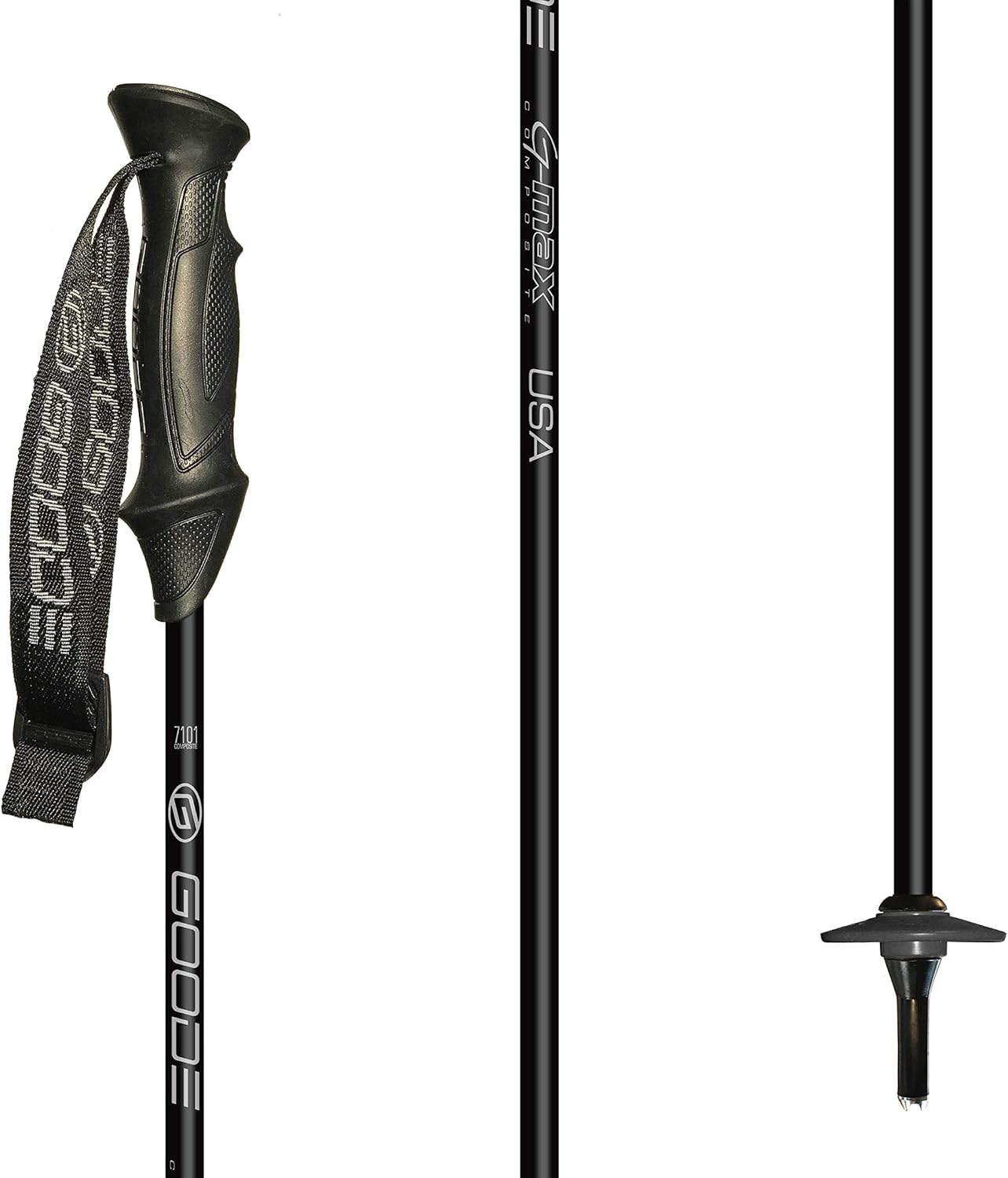 Goode | G-Max Composite Ski Pole Pair | Light Pencil Shafts | Medium Swing Weight | High Shock Absorption | Mountain, Alpine, Downhill Skiing Gear