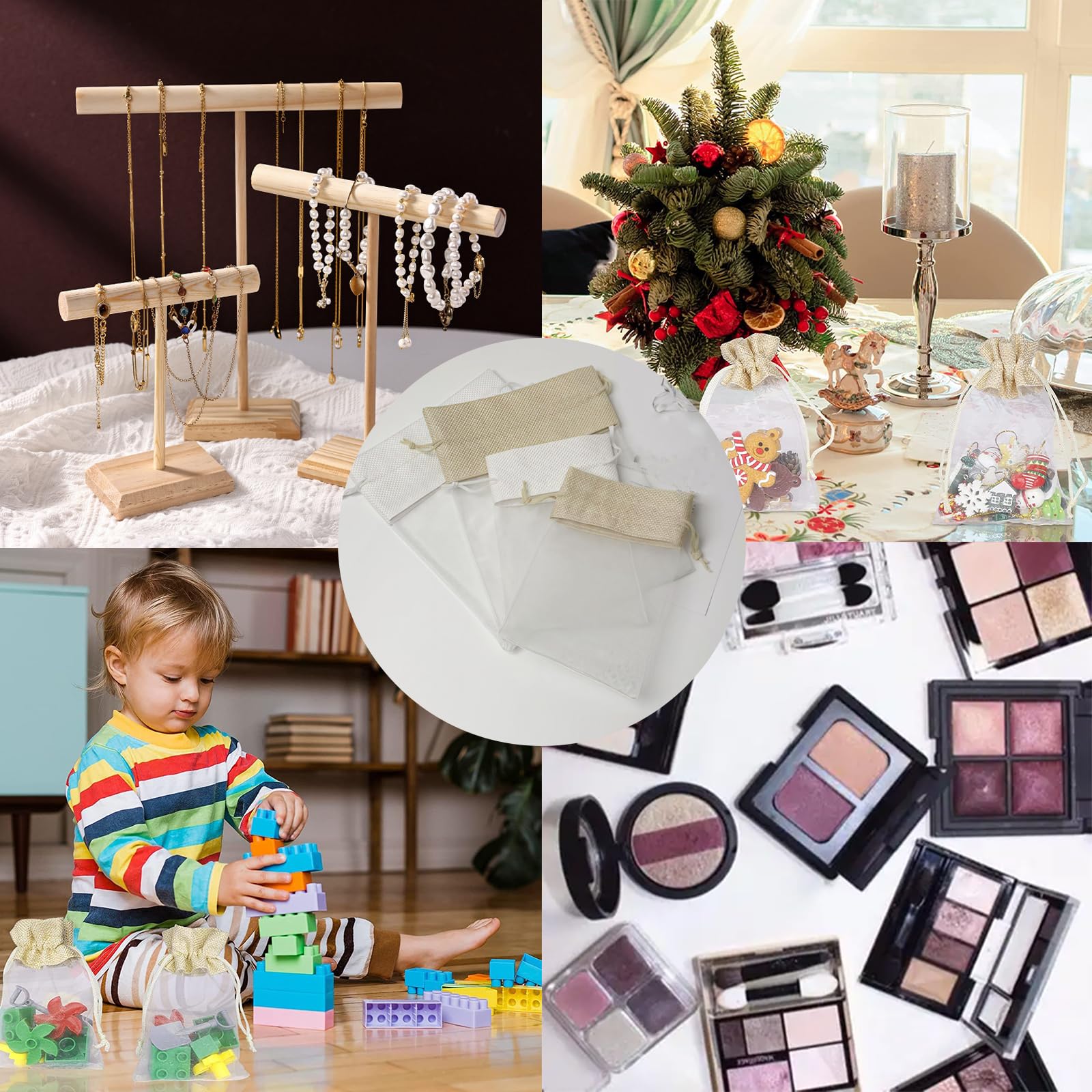 30 Stück Organzabeutel,Säckchen Mit Zugband,Jutebeutel Zum Befüllen,Wiederverwendbare Geschenksäckchen,Schmuckbeutel,Lavendelsäckchen,Für Schmuck,Hochzeiten,Partys Und DIY(15x20cm),Weiß