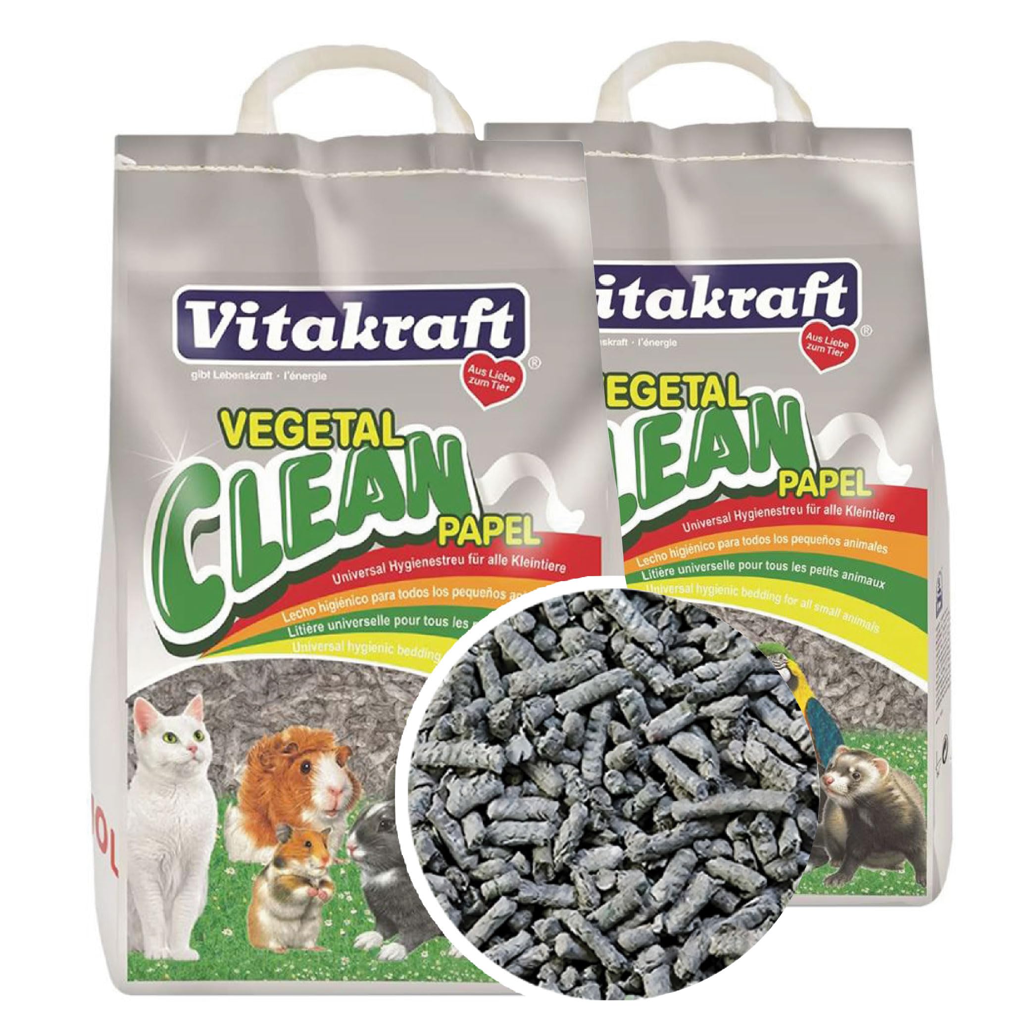 NESTQ - Lecho para Conejos – Pellets Gato – Papel Prensado para Conejos – Lecho Higiénico Natural Vegetal – Papel Higiénico Animales Pequeños – Control de Olores 25 L - Pack 2 Unidades