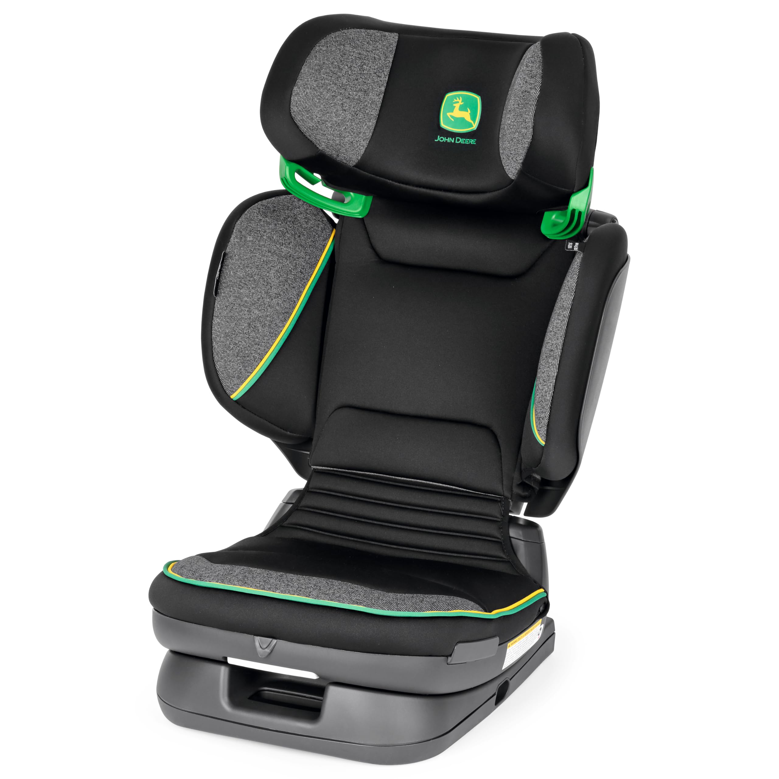 Peg Perego Viaggio Flex 120 Booster, 4D Total Adjust for Safety & Comfort, No Armrests, Compact Fold for Travel, 40-120 lbs, Made in Italy, John Deere (Black/Green)