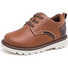 Boys Casual Dress Oxford Sneaker Comfort Lace-Up School Uniform Formal Shoes for Toddler/Little Kid