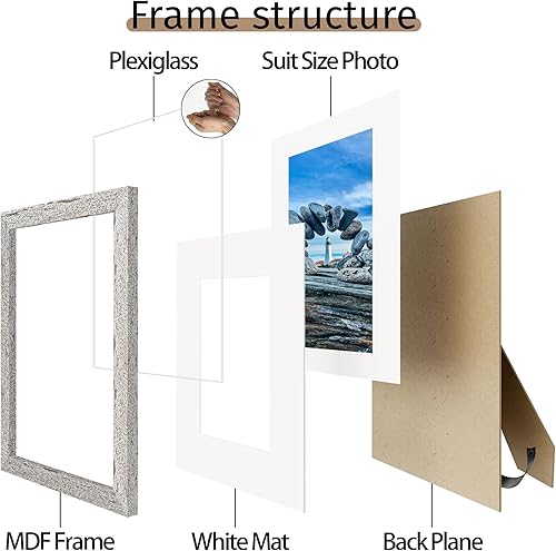 Miniatura 254 de Picrit - Juego de 12 portarretratos de 5 x 7 pulgadas para colgar en la pared o exhibir sobre una mesa, para fotos de 4 x 6 con paspartú o 5 x 7