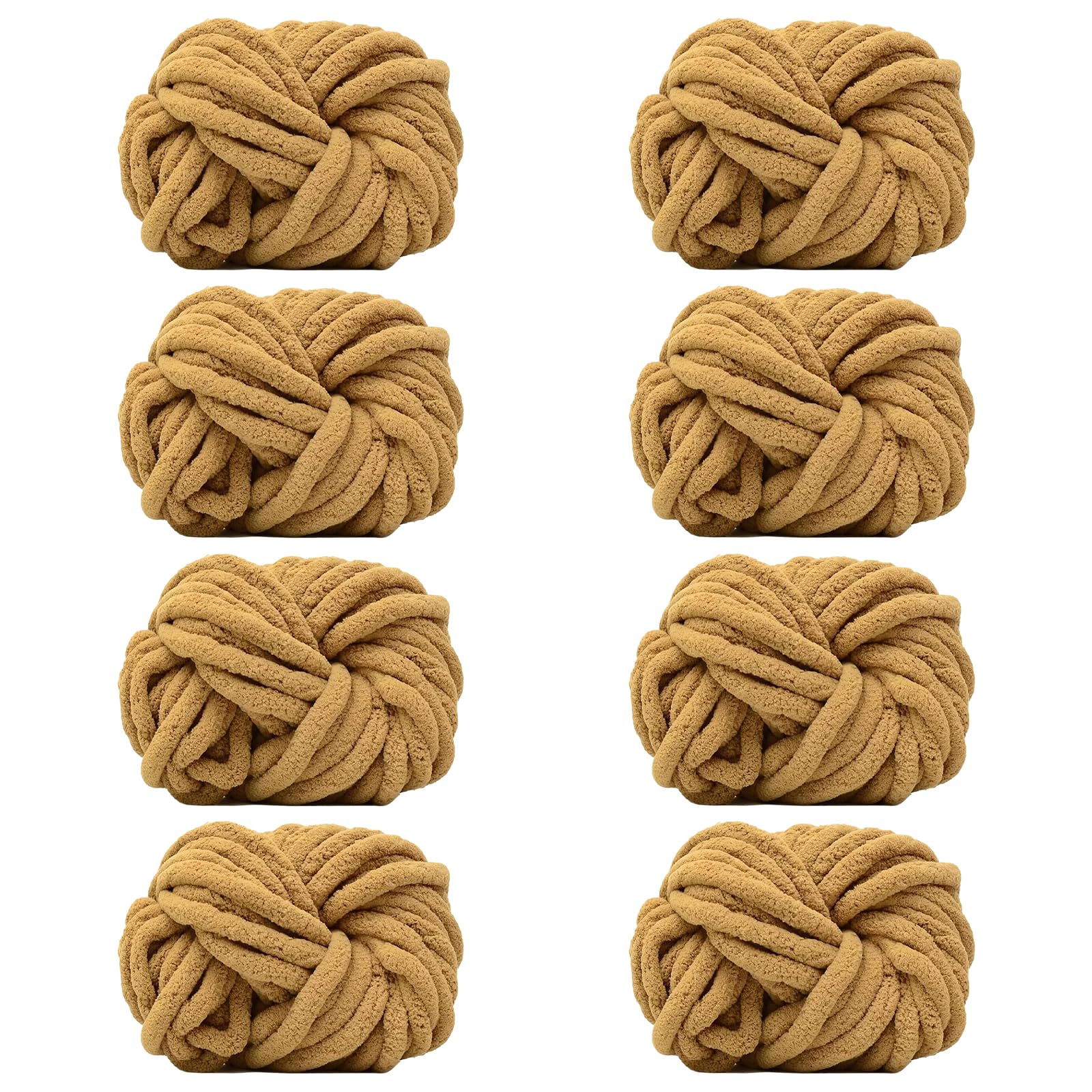 Maxee Dicke Wolle Garn 8 * 250 Stück, Sperrige Armstricken Wolle, Soft Arm Knitting, XXL Grobstrick Weiches Wollgarn, zum Häkeln für Decke, Perfekt zum Weben von Haustier Nest, Decken, Zierkissen