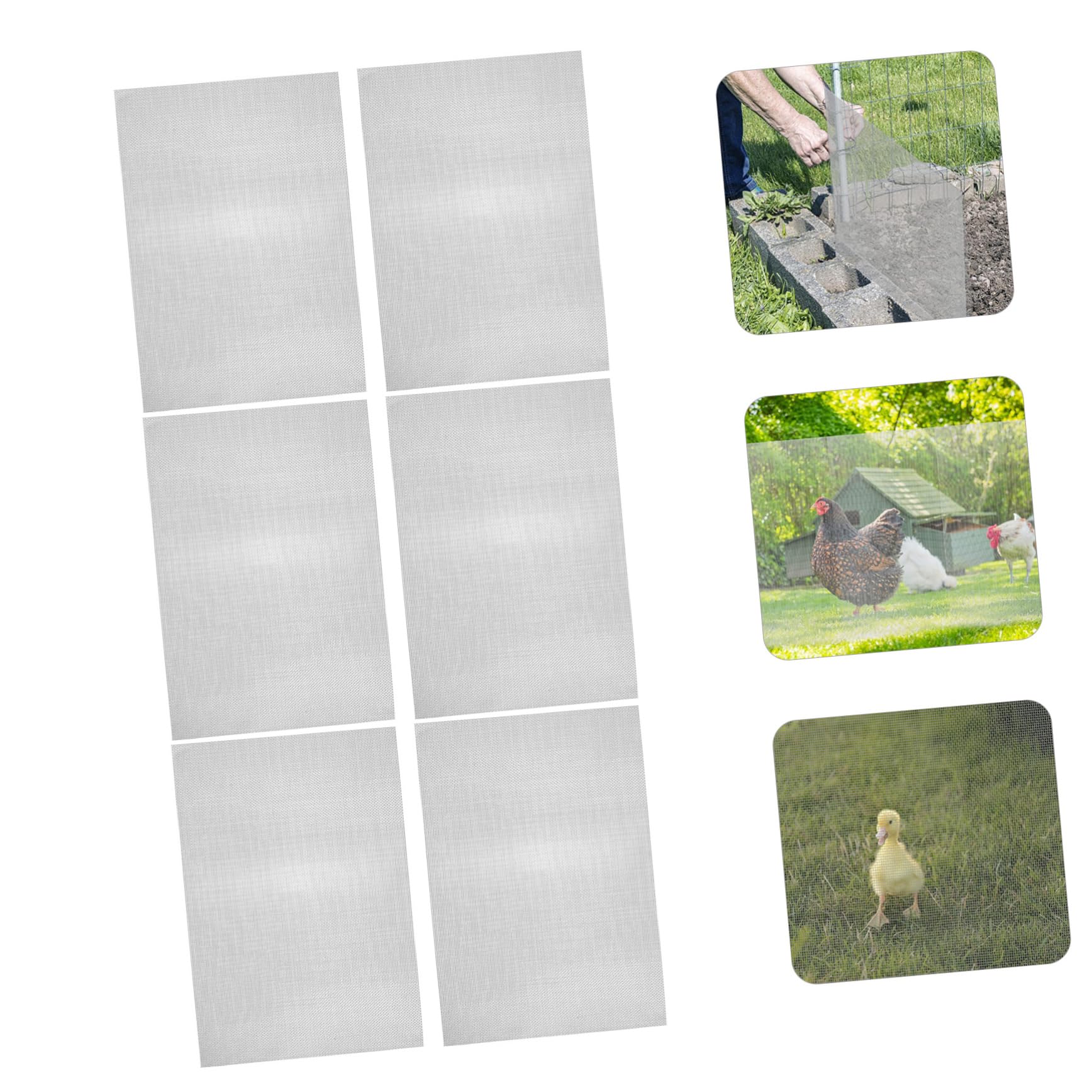 WOONEKY 6pcs Wire Mesh Window Screen Crafts Wire Garden Wire Mesh Netting Yard Netting Wire Metal Mesh Wire Garden Netting Wire Netting Mesh Wire for Crafts Stainless Steel