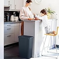 Vista 4 de iTouchless Prime - Cubo de basura con sensor de 13.2 galones, construcción duradera a prueba de abolladuras, contenedor automático delgado y que
