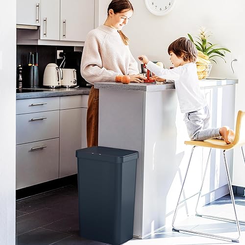 Miniatura 4 de iTouchless Prime - Cubo de basura con sensor de 13.2 galones, construcción duradera a prueba de abolladuras, contenedor automático delgado y que