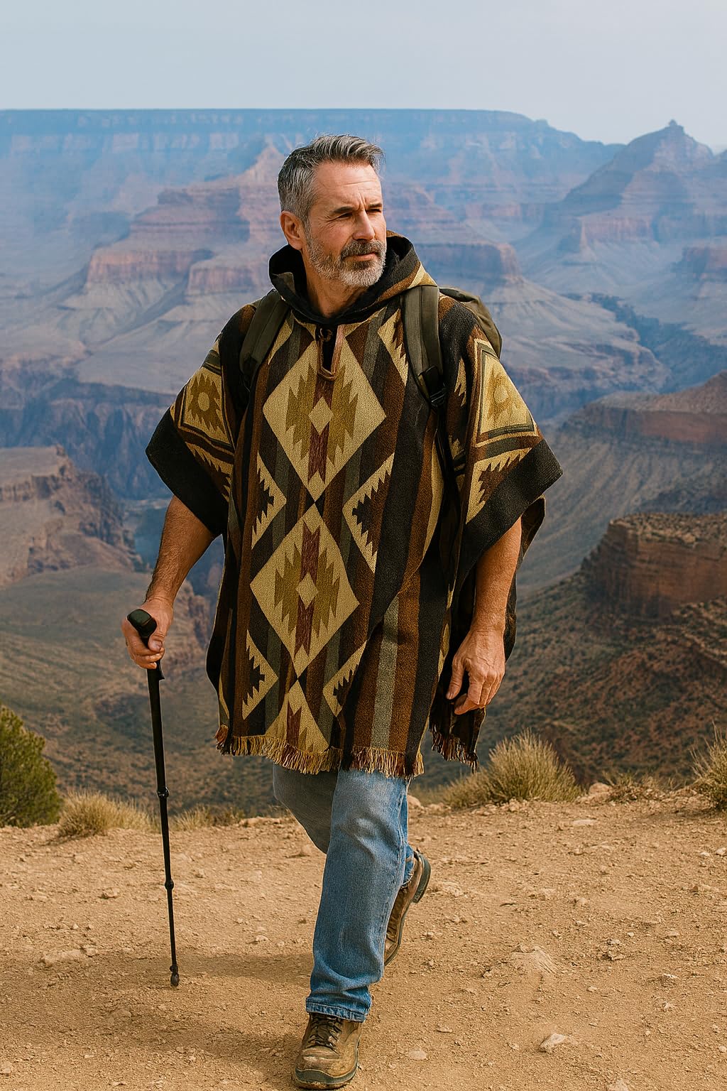 Gamboa Premium Poncho Uomo Alpaca Cappotto Giacca Leggero Poncho Coperta Autunno Inverno Prodotto nell'Ecuador