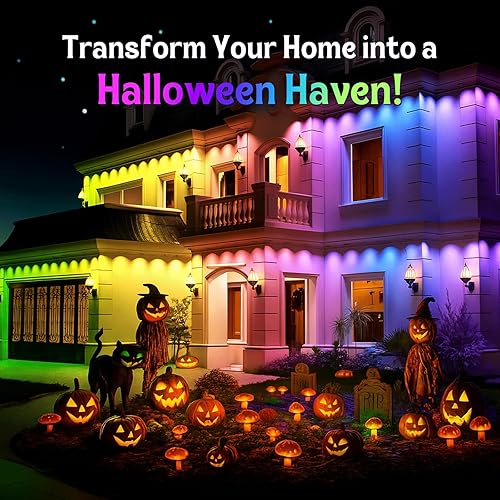 Miniatura 5 de Fitop Luces permanentes para exteriores, luces RGB para exteriores de 150 pies para decoración de casa, iluminación de aleros inteligentes, tira LED