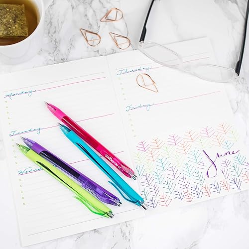 Miniatura 8 de WallDeca Bolígrafos de gel | 12 unidades, punta fina (0.020 pulgadas), varios colores del arco iris, retráctiles, hechos para la escritura diaria,