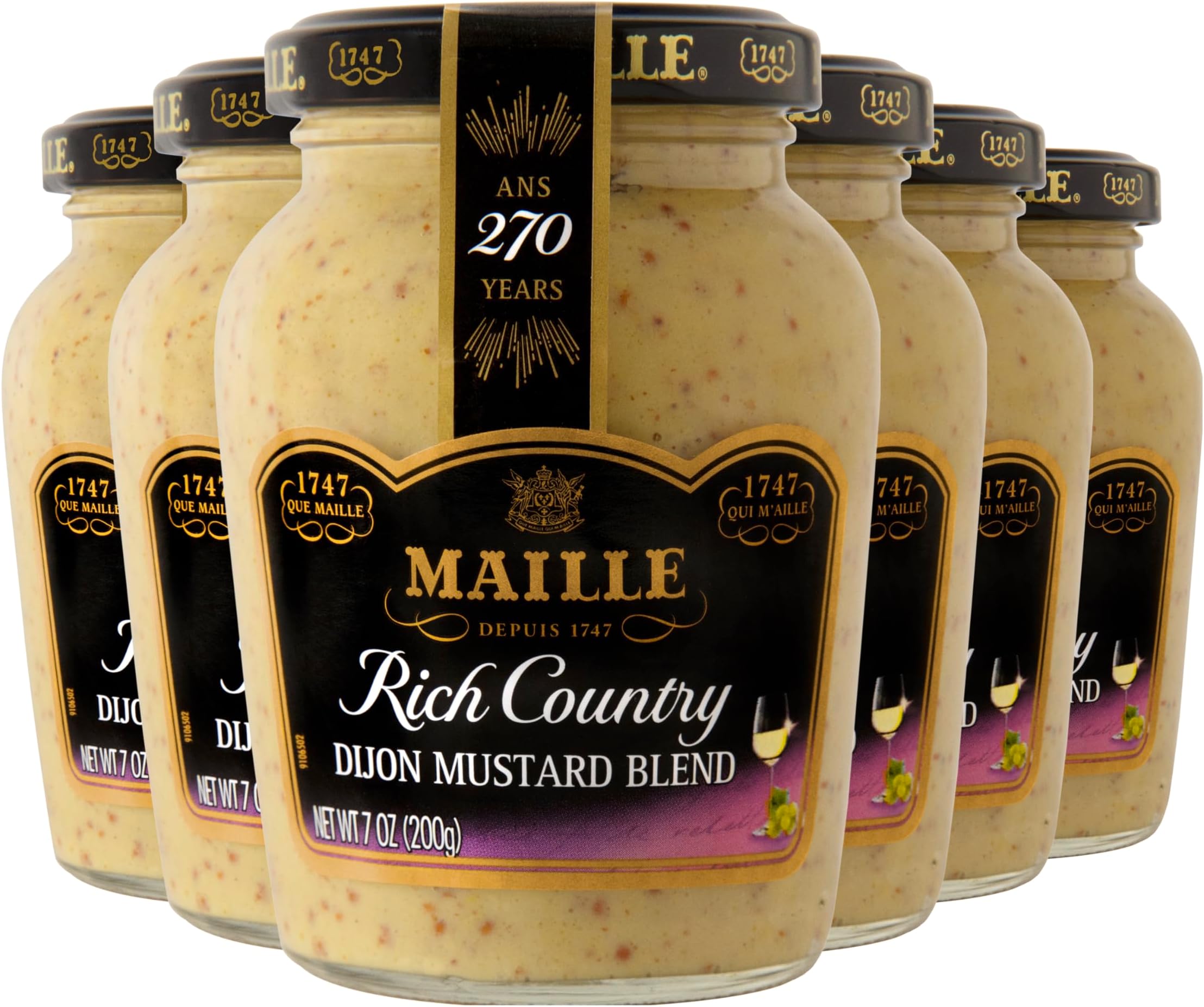 Mustard, Rich Country Dijon, 7 Oz , (Pack of 6)