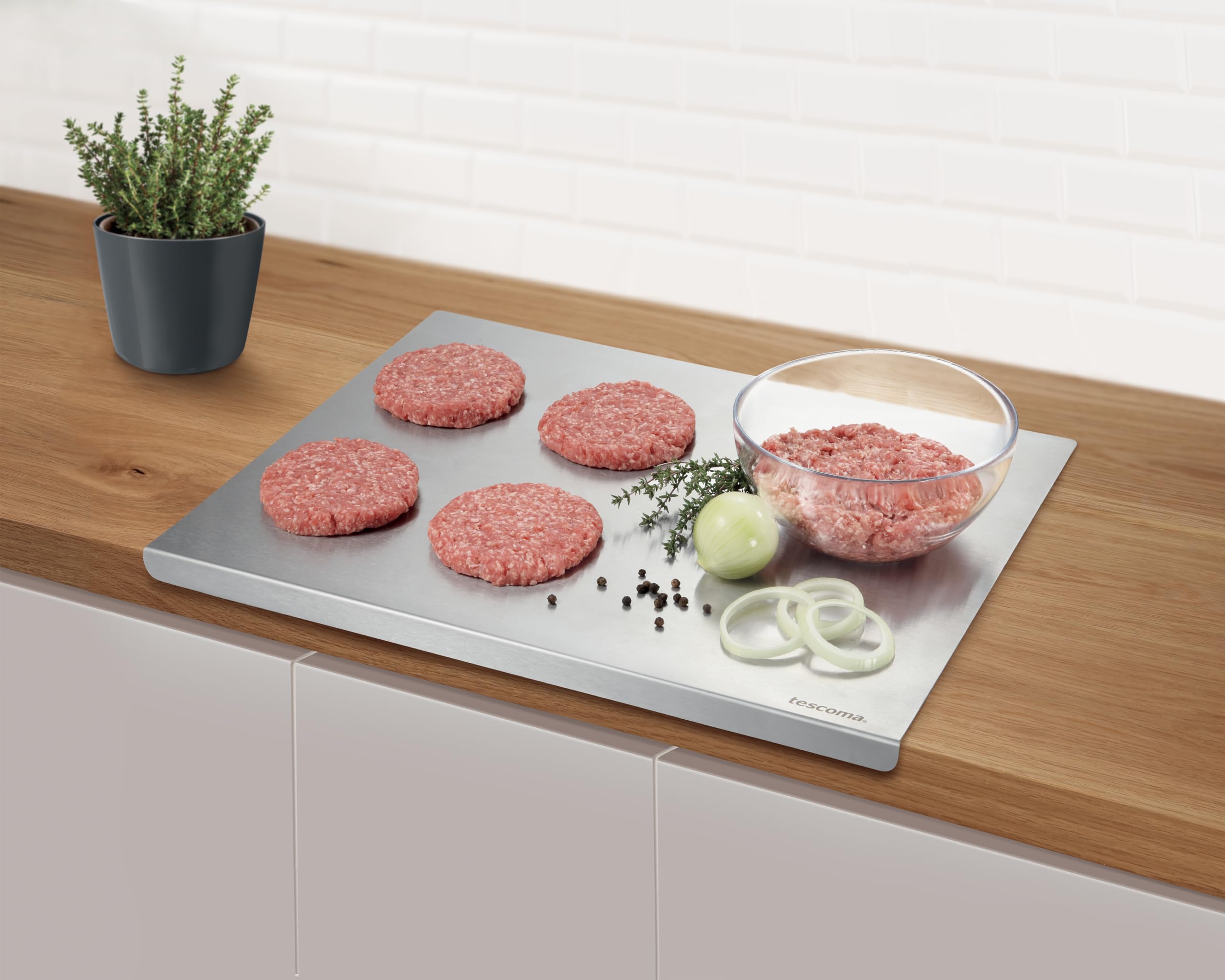 Tescoma 428768 Spianatoia in acciaio inox 45 x 35 cm, con tappetino antiscivolo, linea GrandCHEF