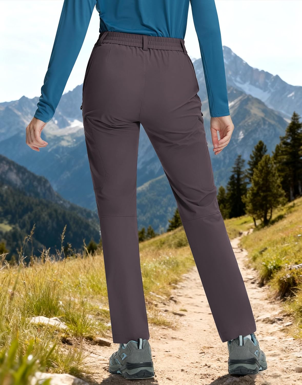 Pioneer Camp Women's Hiking Pants, Breathable Quick Dry Softshell Pants Water Repellent Stretch Cargo Work Pants Outdoor - Image 2