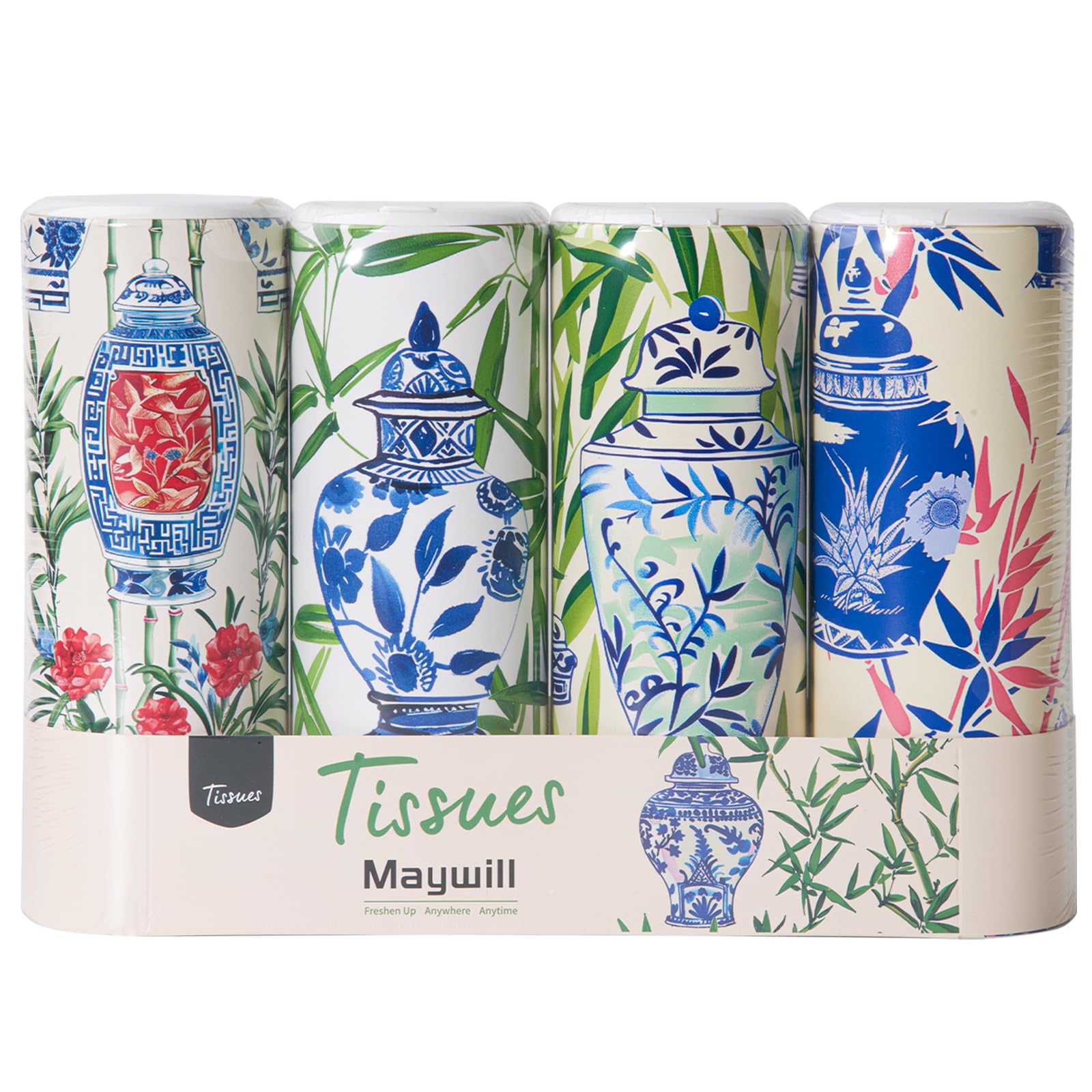 Car Tissue Holder,Tissue Box, Car Tissues Cylinder with Cap, Car Tissues Holder, Car Tissues Holder Round Container(4pk/200 Sheets)