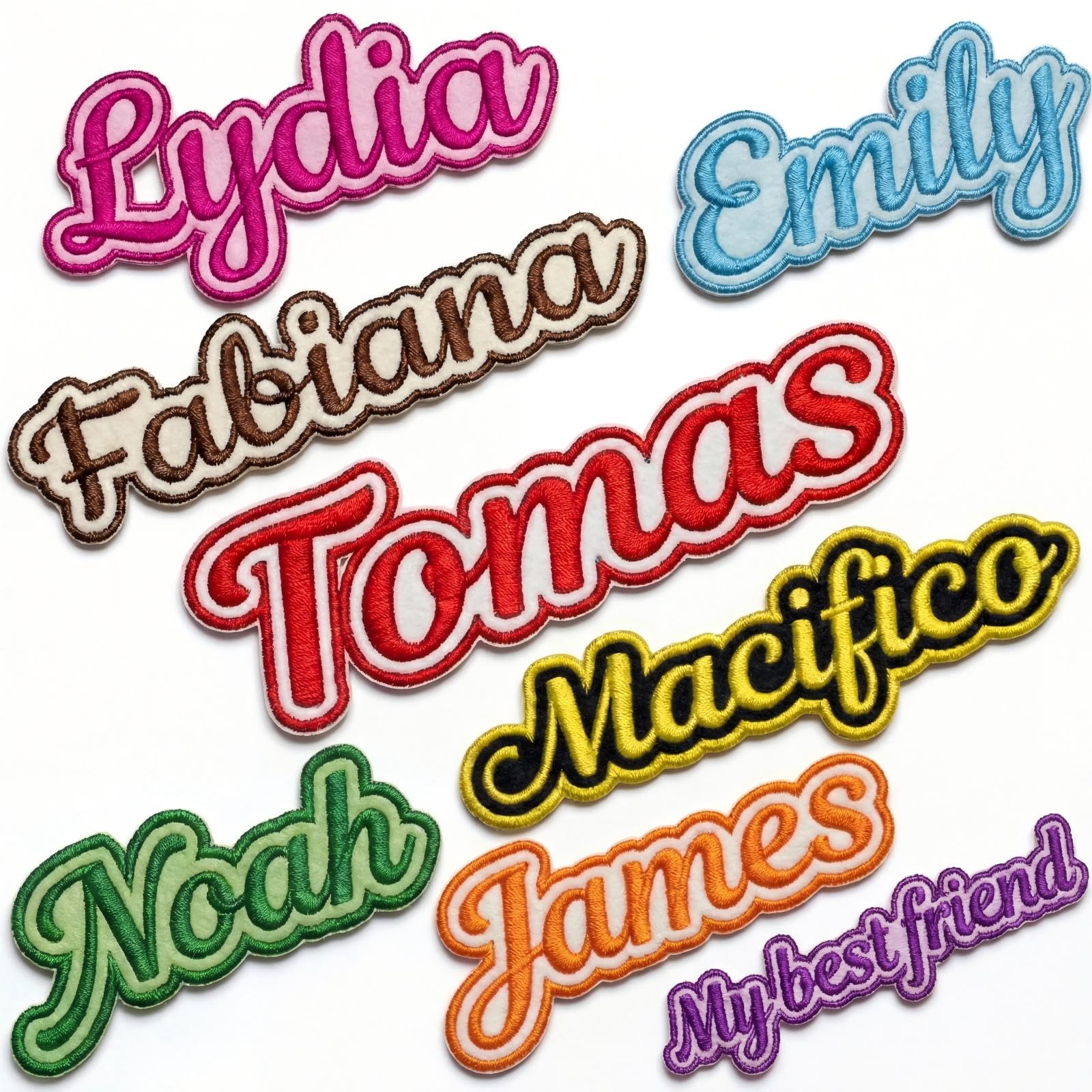 Personalised Embroidered Name Patch for Clothes, Custom Iron On/Sew On Name Tags for Backpacks, Pets, Kids School Uniforms, Nursery, Accessories – Washable Durable Fabric Label 1 Piece