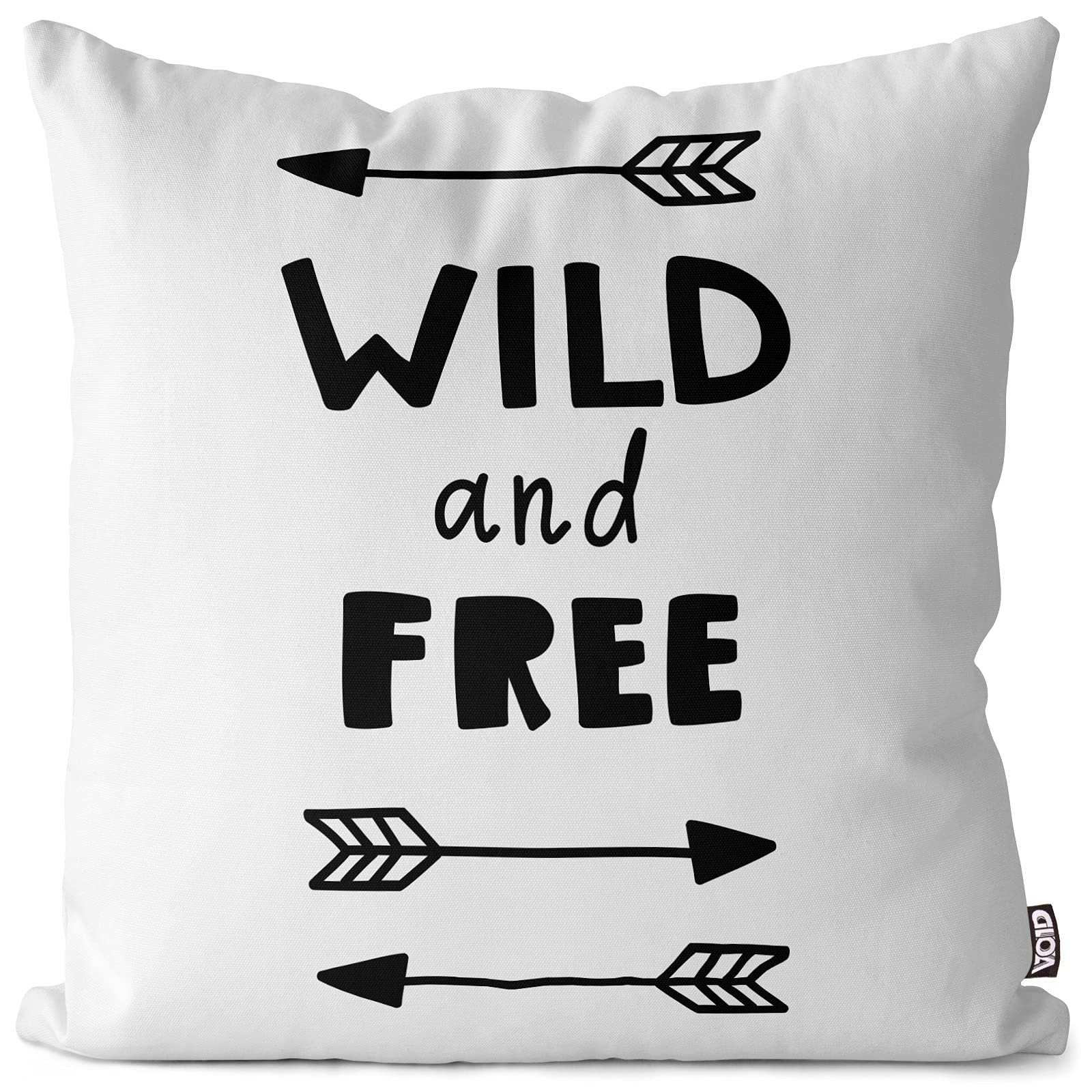 VOID Wild Free Spruch Cartoon Kissenbezug Kissenhülle Sofakissen Kissen Deko Outdoor-Kissen Dekokissen, Kissen Größe:60 x 60 cm
