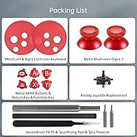 Vista 6 de VRbrother Metal Left and Right Controller Replacement Keyboard, Mushroom Caps, ABXY Buttons Return Key Function Key, Analog Joystick Replacement