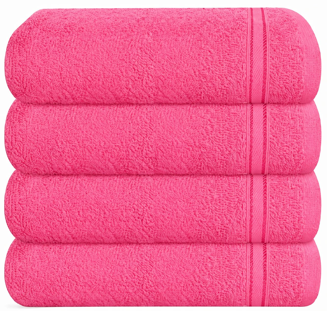WovenWonder 4 Pack Luxury Face Cloth Towels 100% Egyptian Cotton 800-GSM Extra Soft Washcloth Sets Highly Absorbent Flannels (Pink)