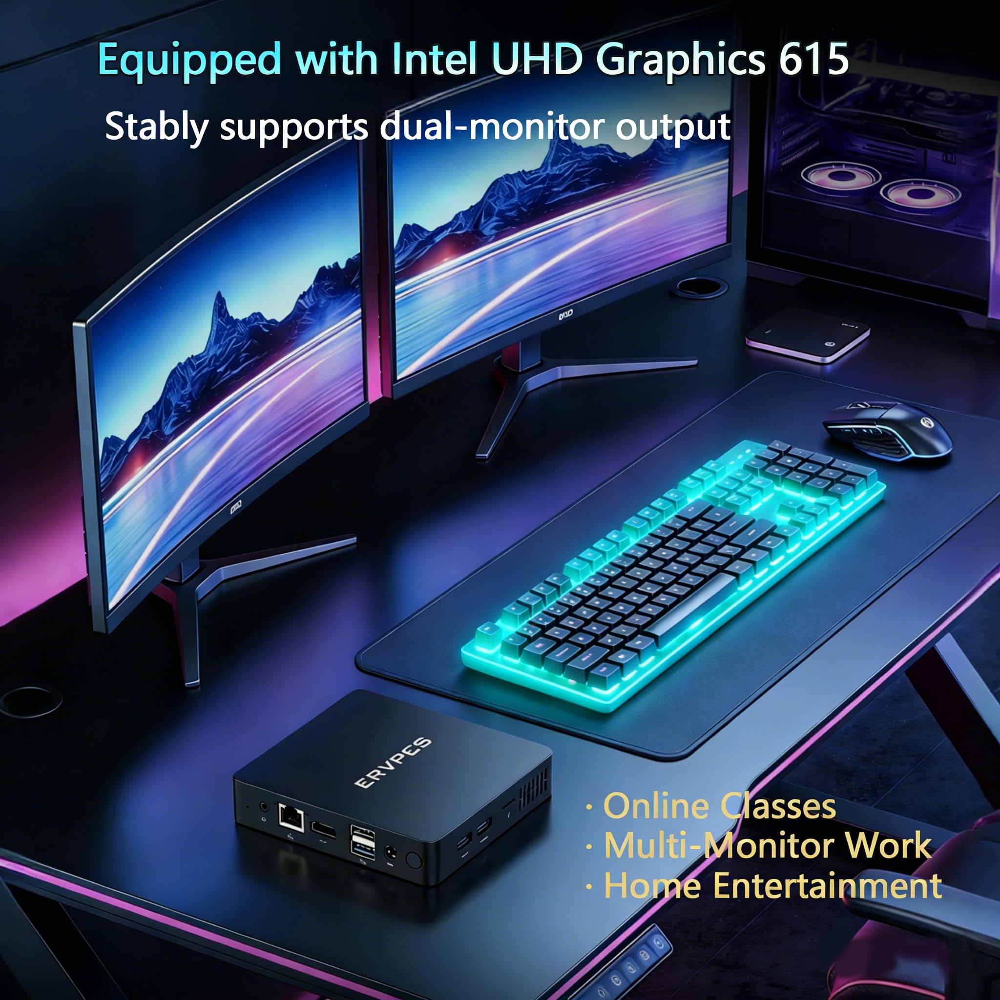 mini pc B20E Pentium 6500Y Processor (Up to 3.4GHz), 8 GB RAM, 128 GB M.2 SSD desktop pc,USB 3.2/HDMI/WiFi/BT mini pc for home office — view 6
