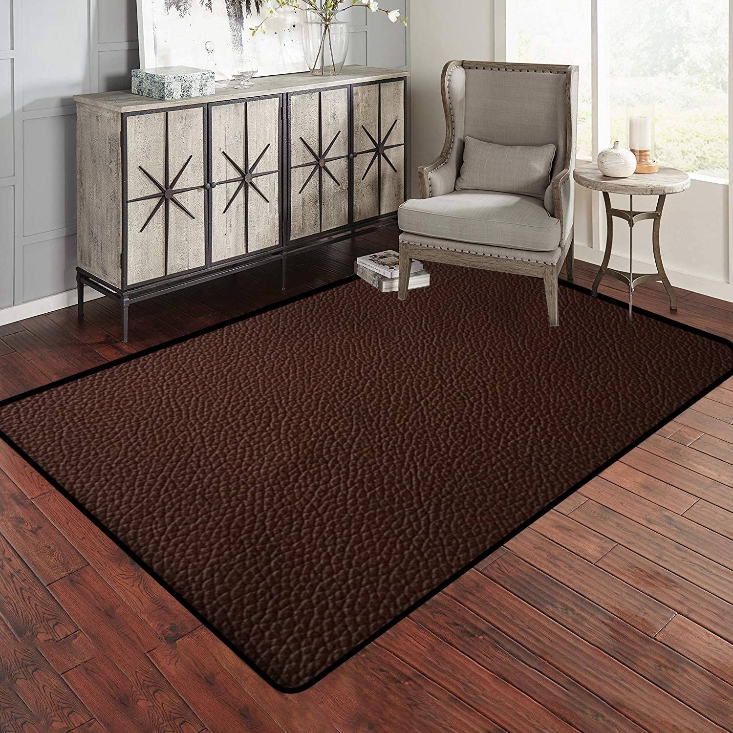Dark Brown Leather 3x5 Rugs