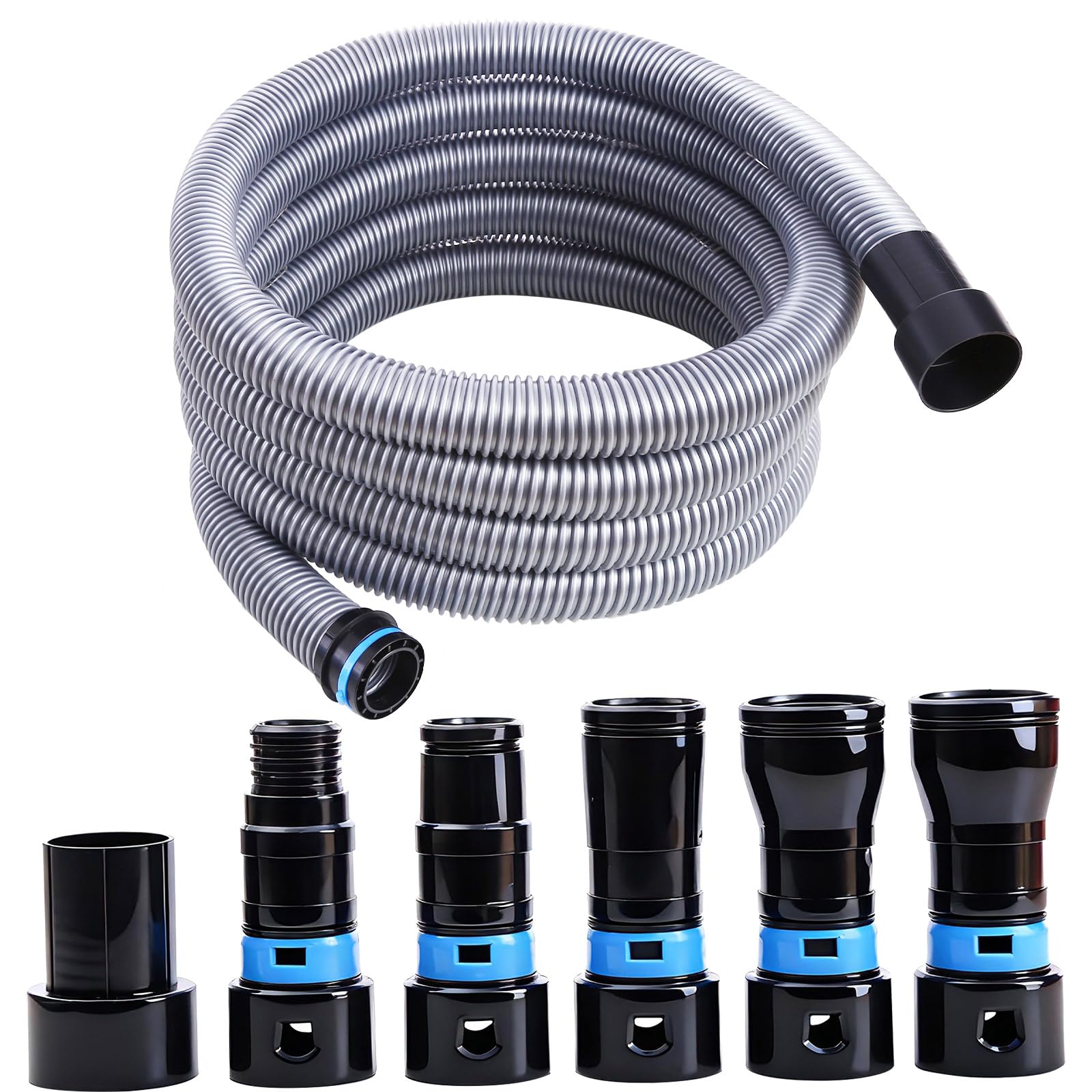 View 1 of 16FT Shop Vac Hose Extension Kit, 1 1/4 Dust Collection Hose with 6 Adapter