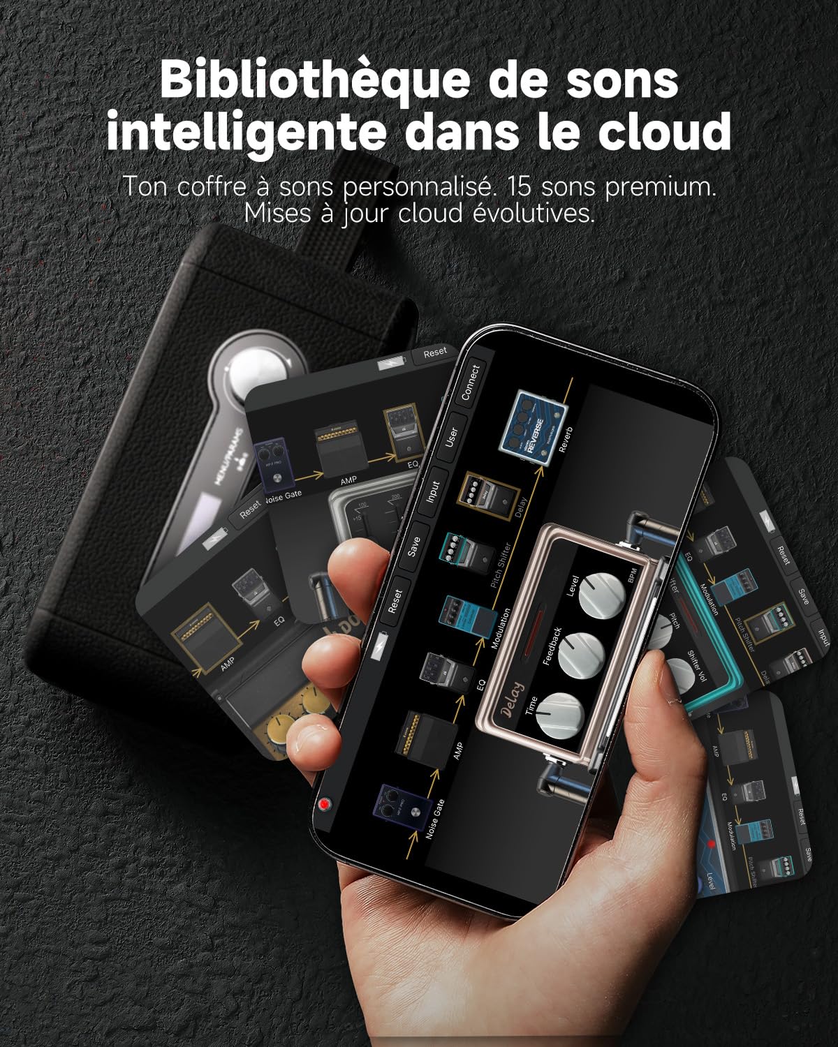 Donner Go Ampli Guitare électrique Mini 25W, ampli Portable avec contrôle par app Intelligente, Charge Type-C, Double entrée Bluetooth et AUX pour Pratique Quotidienne