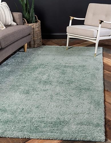 Unique Loom Solo Collection - Alfombra de área Calabasas (3 pies 3 pulgadas x 5 pies 3 pulgadas, Rectangular, Azul Claro)