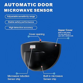 UHPPOTE 24.125GHz Micro Wave Motion Sensor Detector for Automatic Door | Compatible with Most Automatic Door & Access Control System