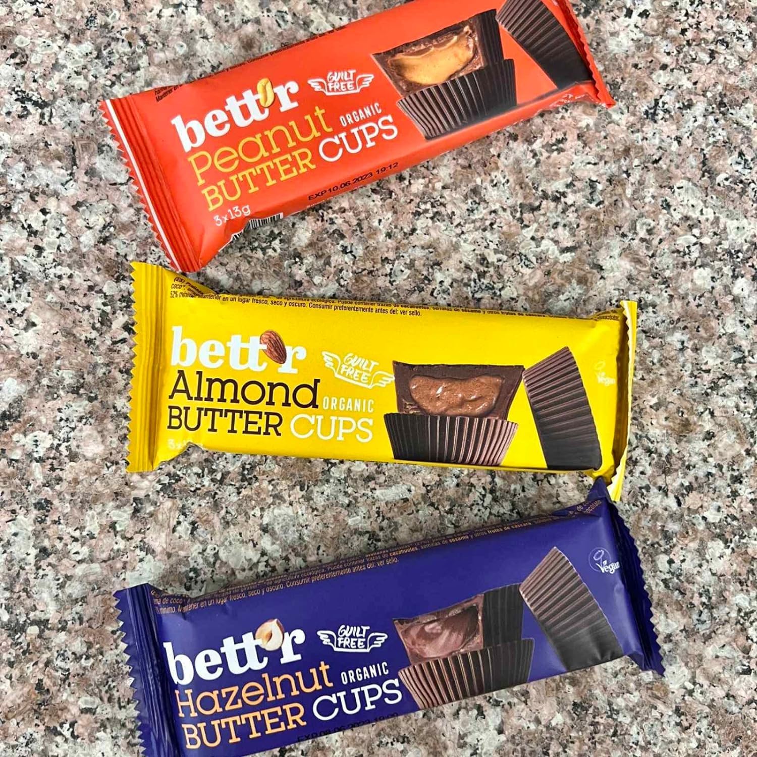 Bett'r GUILT FREE Bio Mandel Butter Cups. 100% Vegan, Glutenfrei und Laktosefrei - 12 x 39 g