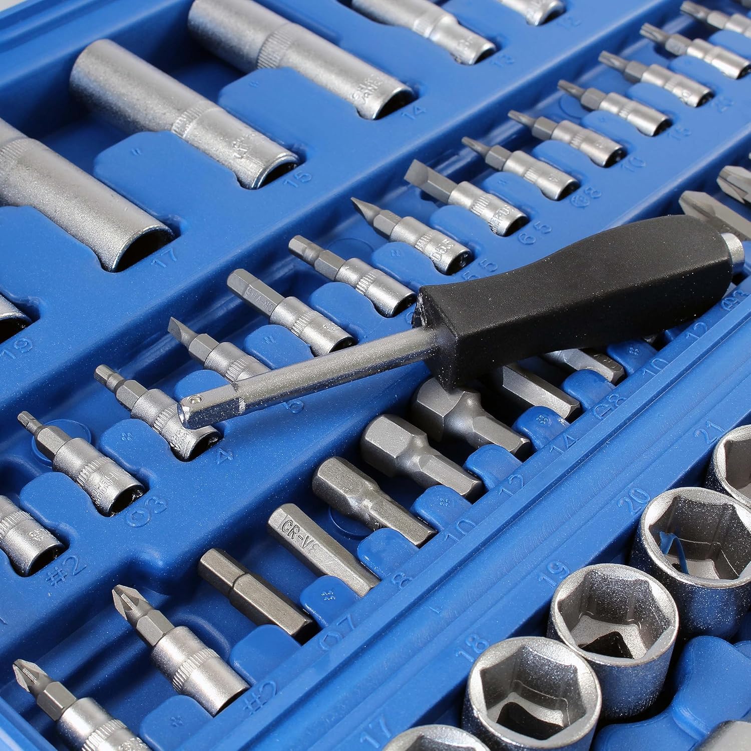 NLIGHTING Set Bussole Professionale 108 Pezzi con Cricchetto 1/4" e 1/2", Inserti Torx Allen Phillips, Bussole Corte e Lunghe, Valigetta Rigida Compatta, Kit Completo per Officina e Fai da Te