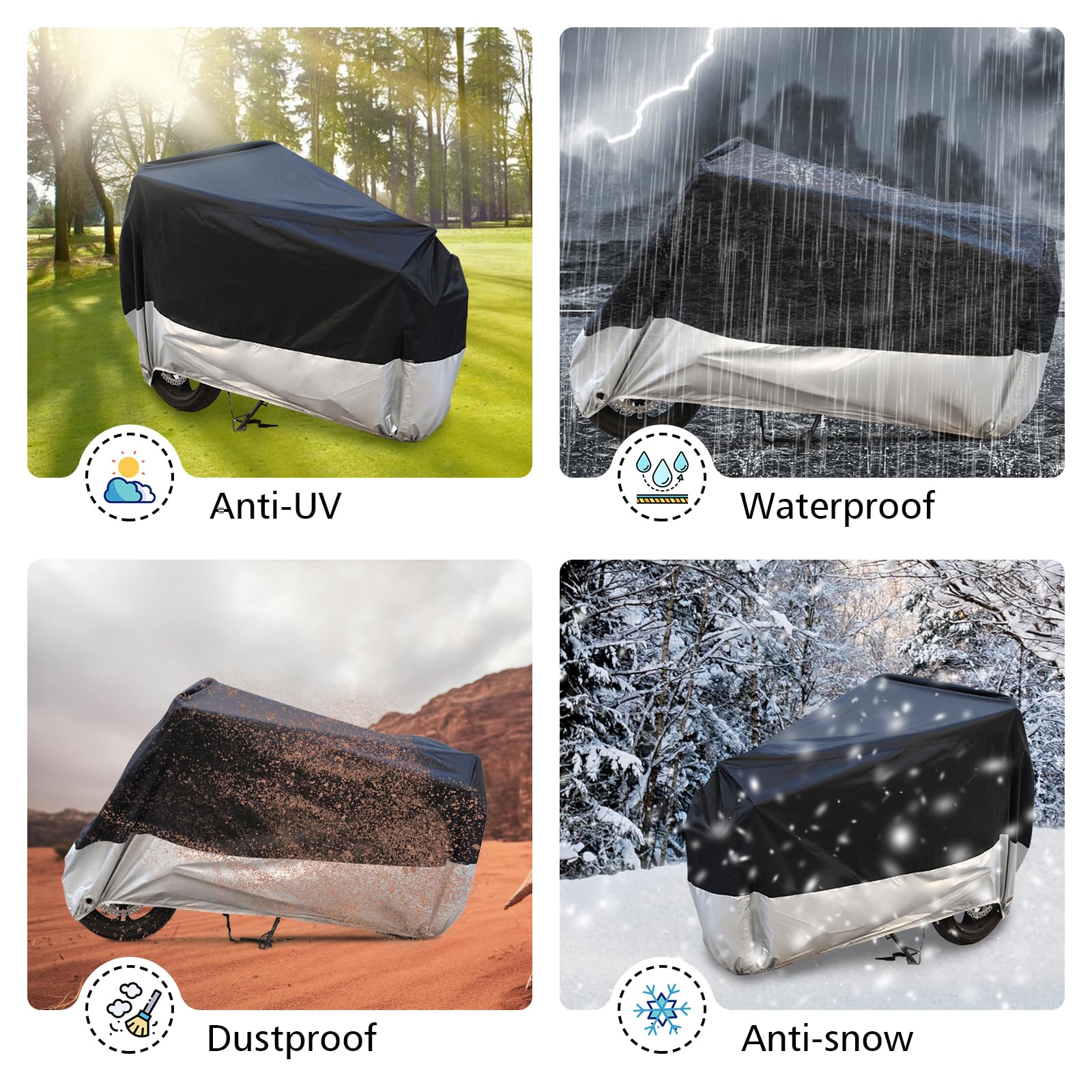 Copertura per bicicletta di carico, impermeabile | tessuto Oxford 420D, impermeabile, resistente ai raggi UV e agli strappi, 285 x 65 x 115 cm