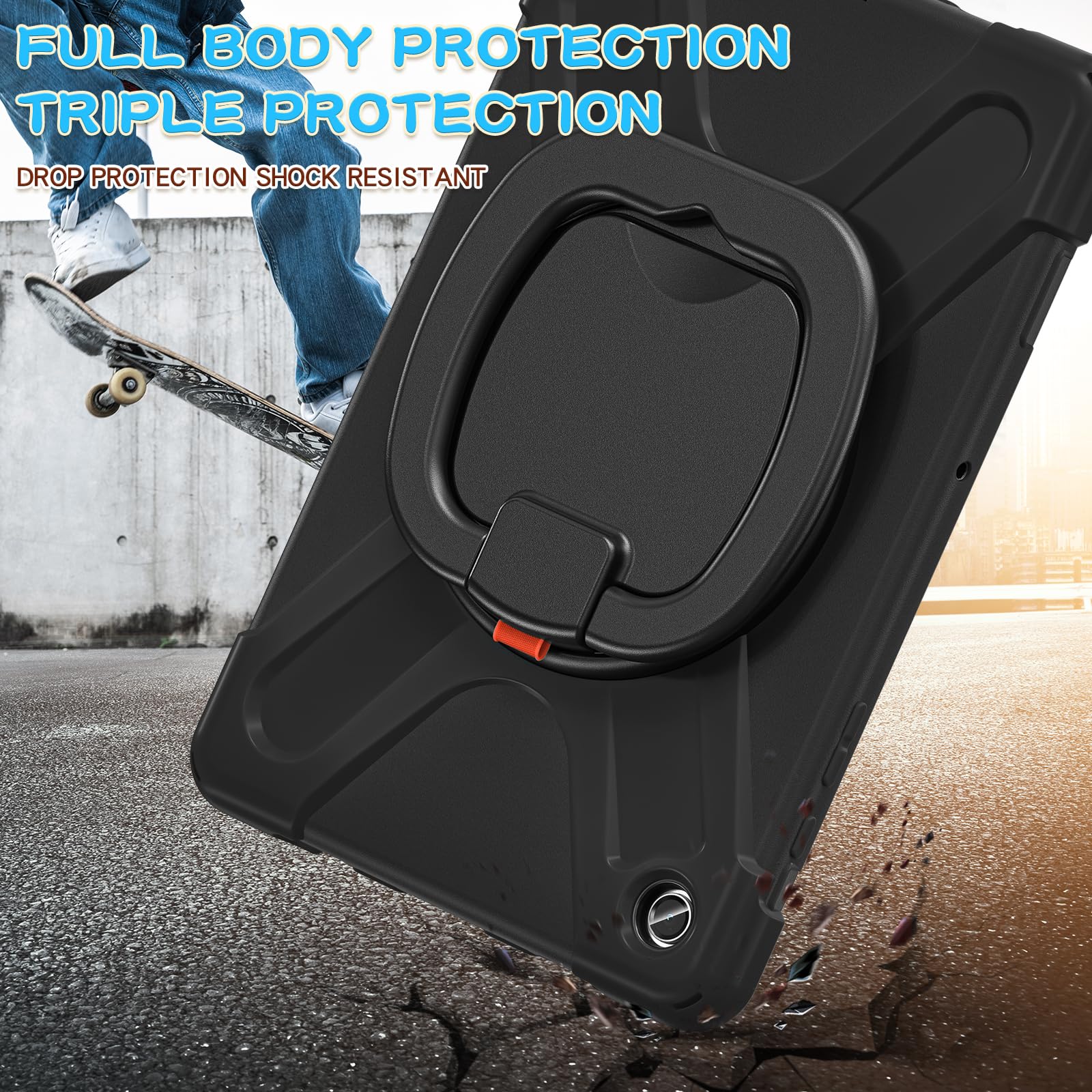 Custodia In Pelle Con Rotazione 360&deg; E Cavalletto Per Samsung Galaxy Tab A9 Plus 11" (2023)
