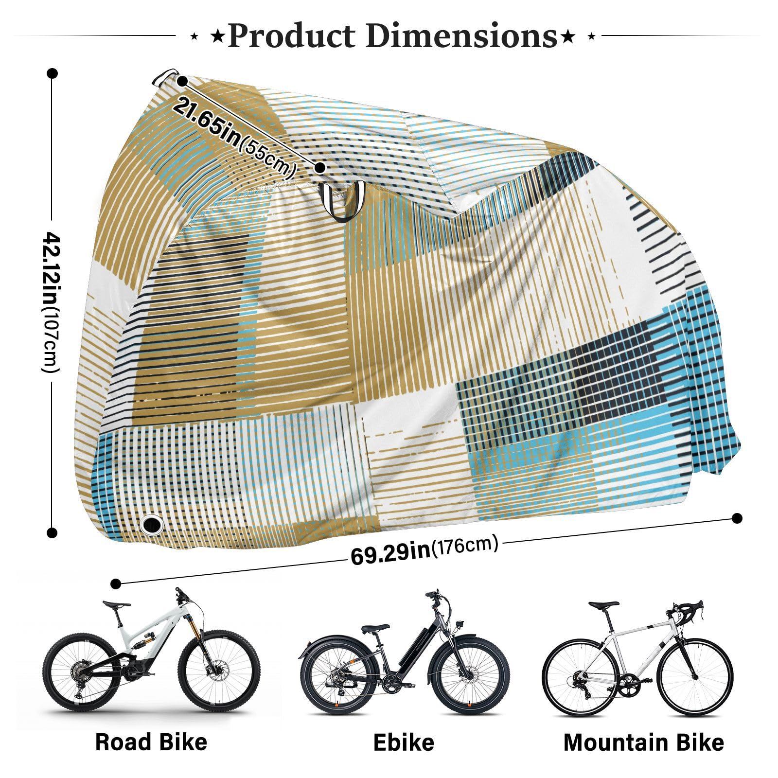 Geo Lines - Copertura per bici da esterni, resistente ai raggi UV, per bici da ginnastica