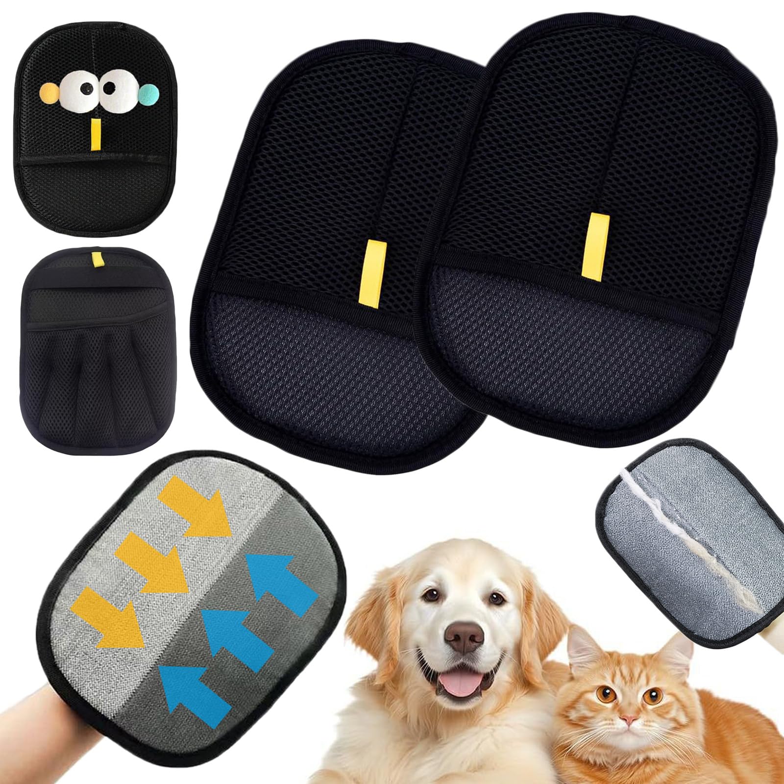猫 毛取り 手袋 犬 毛取り グローブ 2個入り ペットグローブ ブラシ 猫の毛除去手袋 両面 ペットグルーミンググローブ 猫 犬 ウサギ 小動物用 静電気除去ブラシ 再利用可能 家具 衣類 ソファ 家庭用 ペットの毛抜け手袋 (C#)
