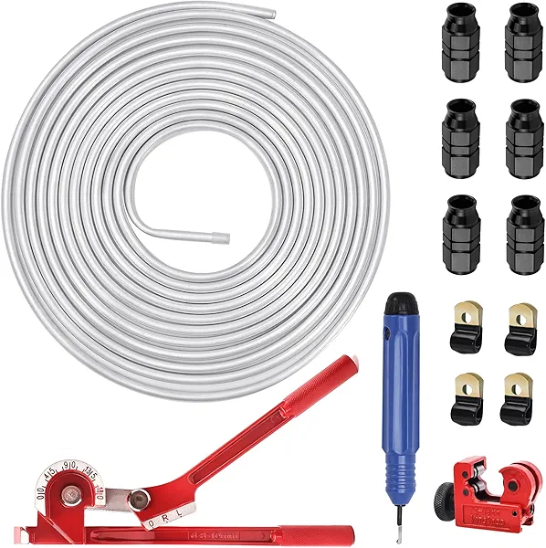 EVIL ENERGY 3/8" OD Aluminum Fuel Line Hard Line Kit 25FT, 1060 Grade Aluminum Tubing Coiled