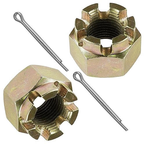 Miniatura 6 de Caltric 2 tuercas de castillo de eje trasero con pasador compatibles con Polaris Scrambler 400 2x4 2000 2001 2002  4x4 1995 1996 1997 1998 1999 2000