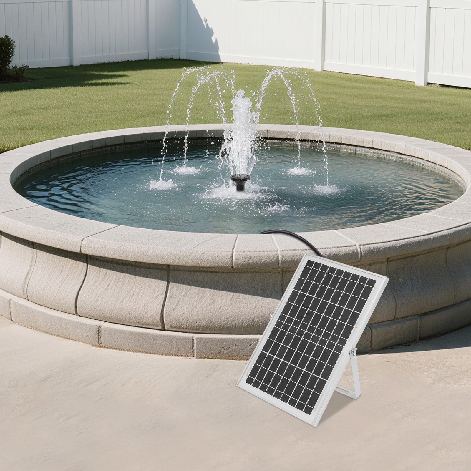 Solarna pompa do fontanny 10 W, solarna pompa wodna bez baterii i wtyczki, IP68 pompa do stawu o wydajności tłoczenia 1000 l/h, wysokość tłoczenia 1,5 m, fontanna solarna do ogrodu, stawu