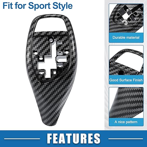 Miniatura 3 de Cubierta de palanca de cambios para BMW 1 2 3 4 5 6 7 Series X3 X4 F30 F10 F02 F25 F26 patrón de fibra de carbono negro estilo deportivo