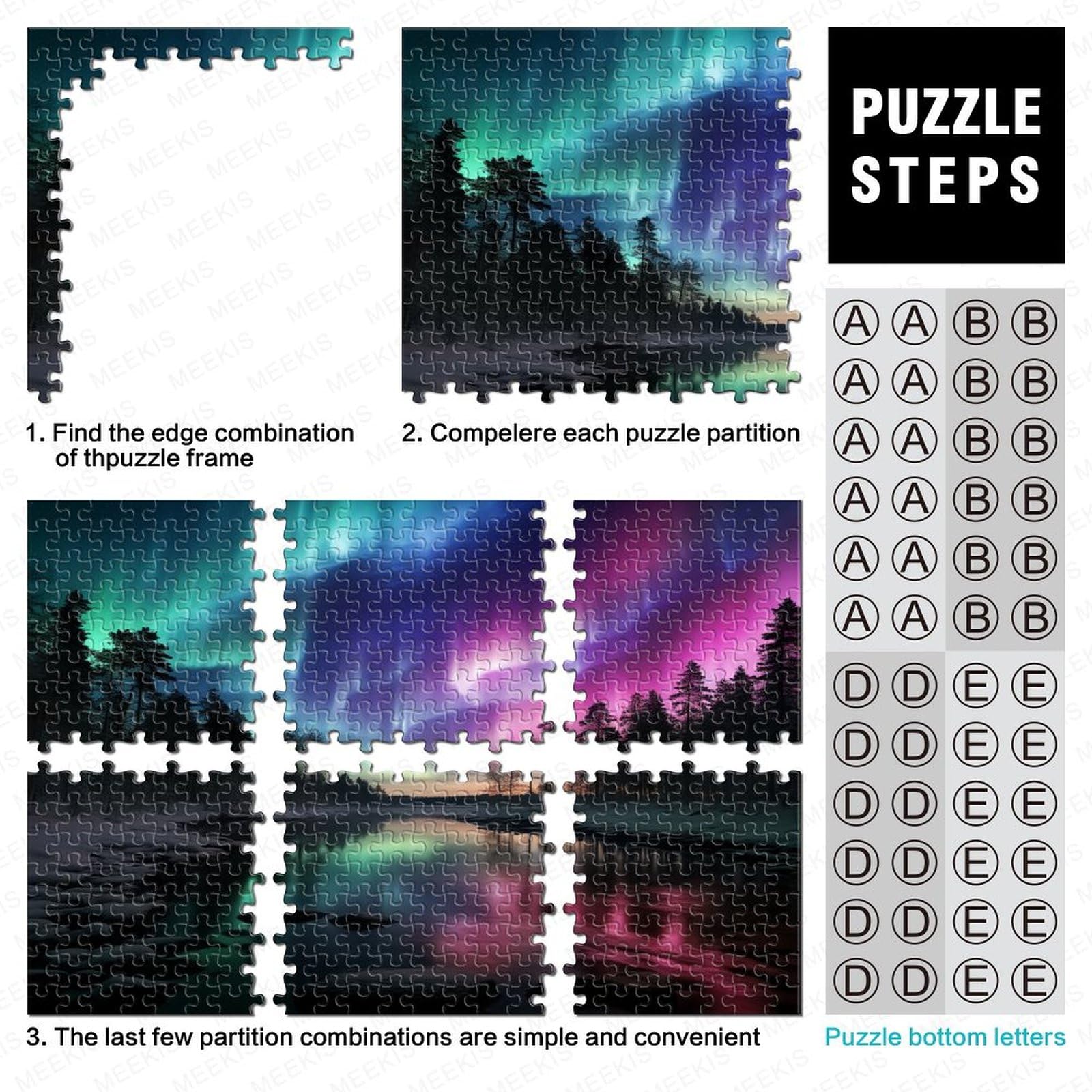 Aurora Puzzle Da 1000 Pezzi Per Adulti Puzzle Da 1000 Pezzi Puzzle Da 1000 Pezzi Giochi tivi Decorazione Della Casa Puzzle Può Essere Usato Come Regalo 1000pcs (75x50cm)