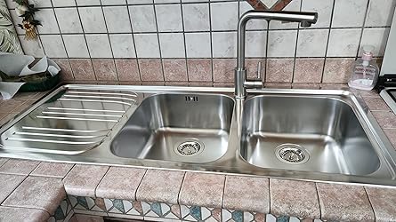 Lavello Franke Radar 2 Vasche In Acciaio Inox - Design Slim, Gocciolatoio Laterale