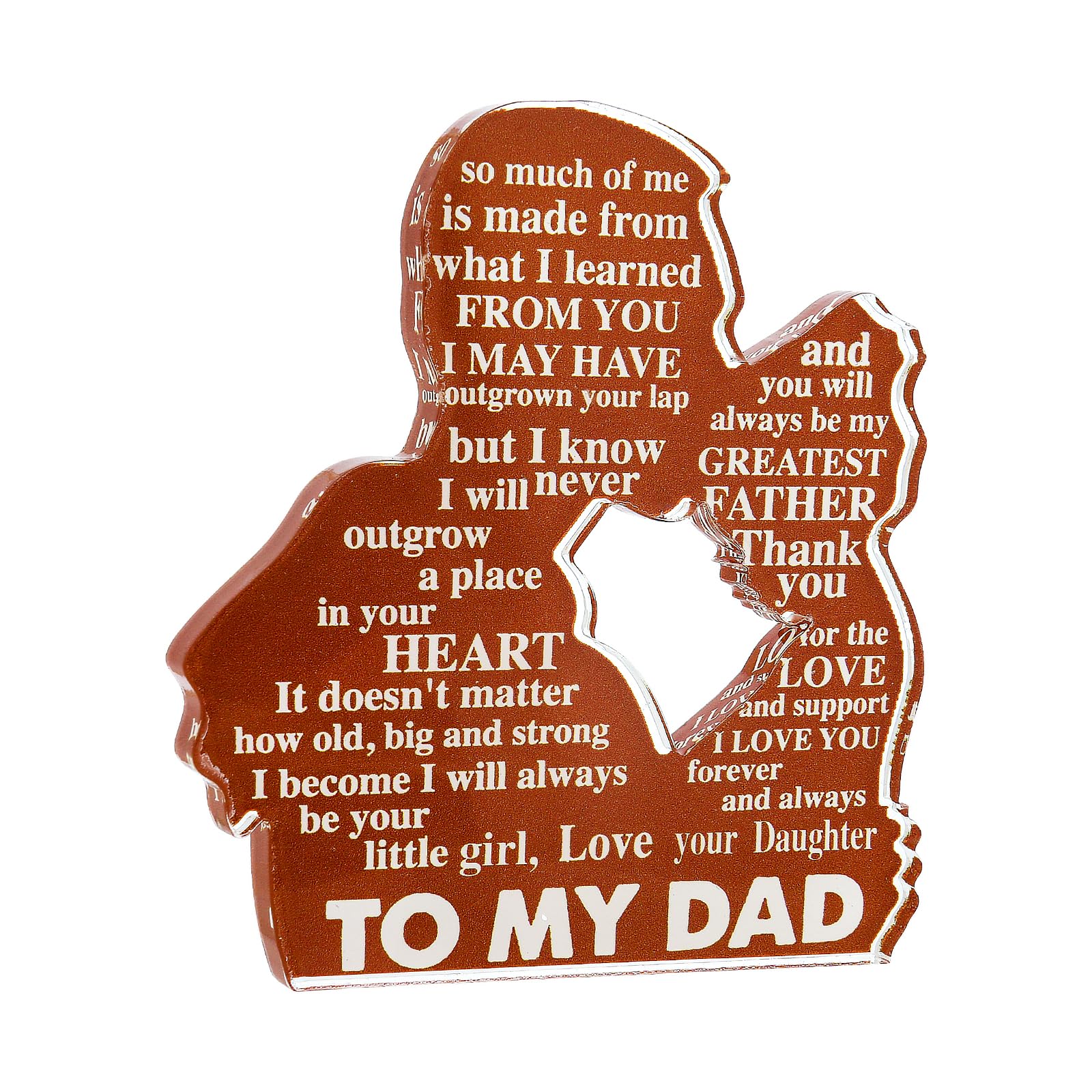 Wompolle Dad Gifts From Daughter Fathers Day Acrylic Plaque Birthday Christmas Gifts For Dad Presents From Daughter,Son Dad Presents For Christmas Daddy Gifts From Son (Dad Gifts From Daughter)