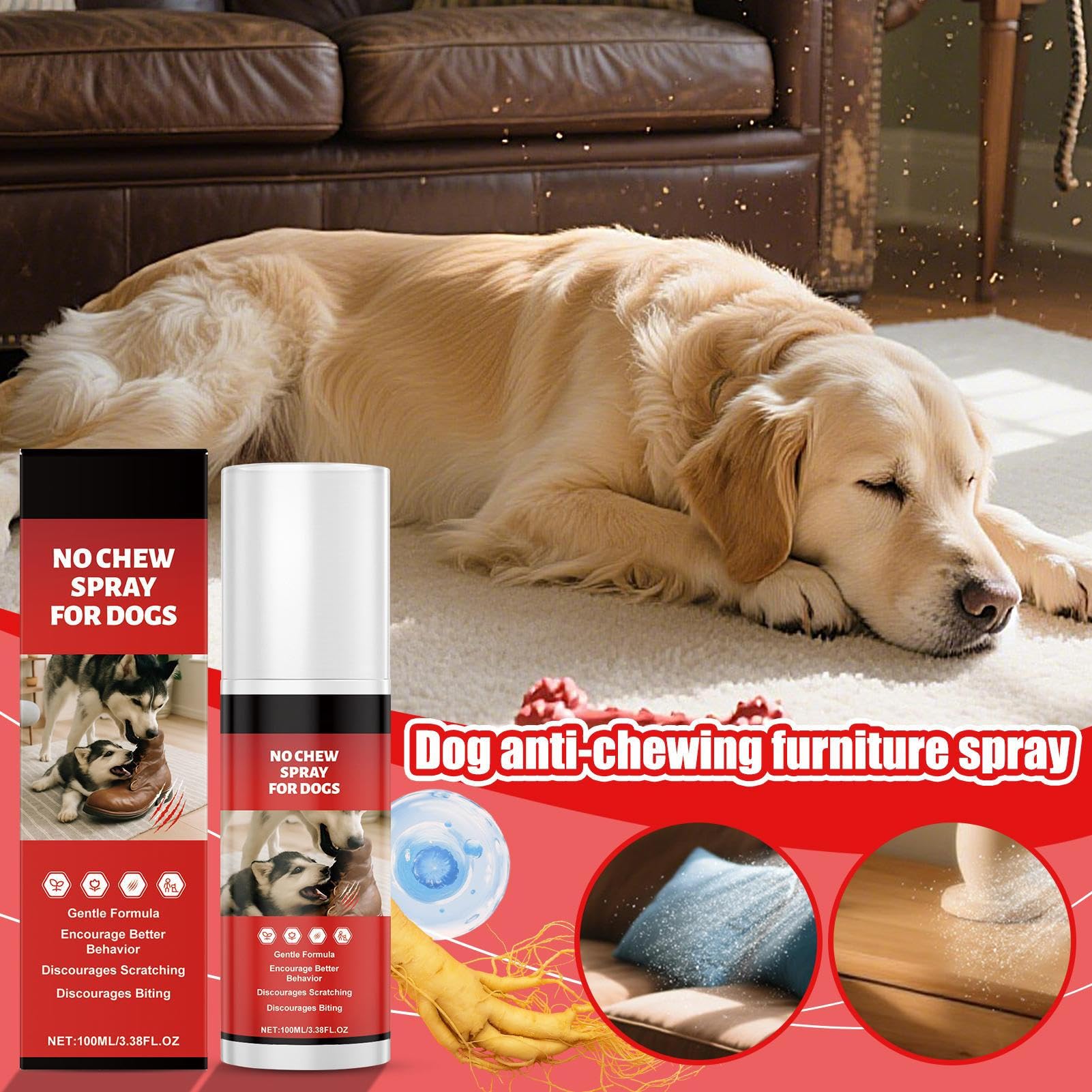 Generico Spray Anti Morso per Cani 100ml - Agente Amaro per Correzione Comportamentale