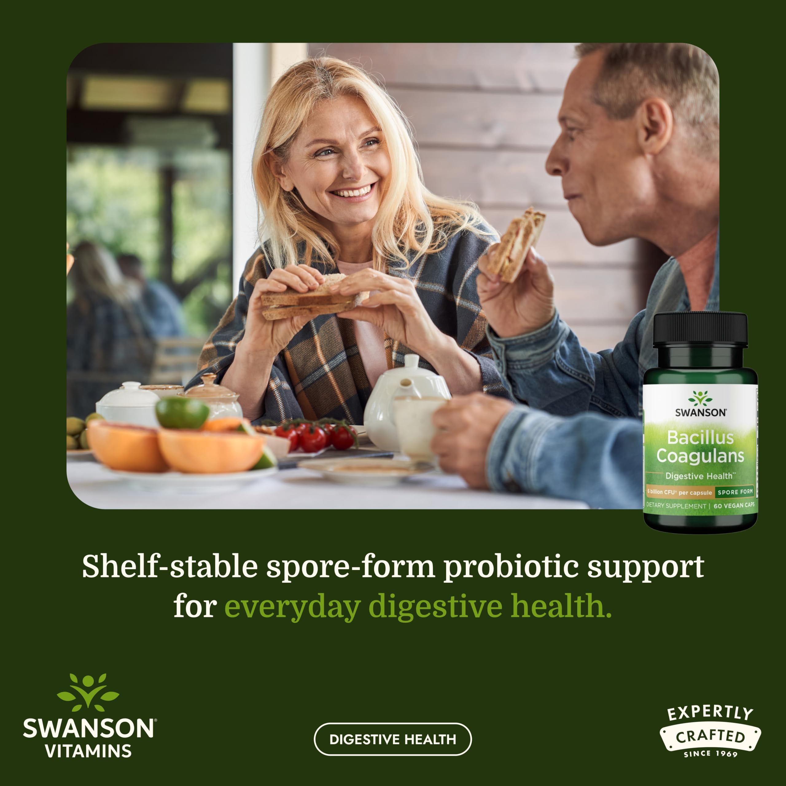 Swanson Bacillus Coagulans Probiotic, 6 Billion CFU, 60 Vegan Capsules — Amazon image 2