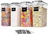 L LONGANCHANG Boite de Rangement Cuisine 4.0L*4, Boite Rangement Plastique sans BPA, Bocaux Rangement et Organisation de Cuisine, Boite Alimentaire Hermetique avec Couvercle pour Cereales Pâtes Farin - 1
