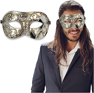 Luxury Mask Men's Vintage Design Masquerade Prom Mardi Gras Venetain