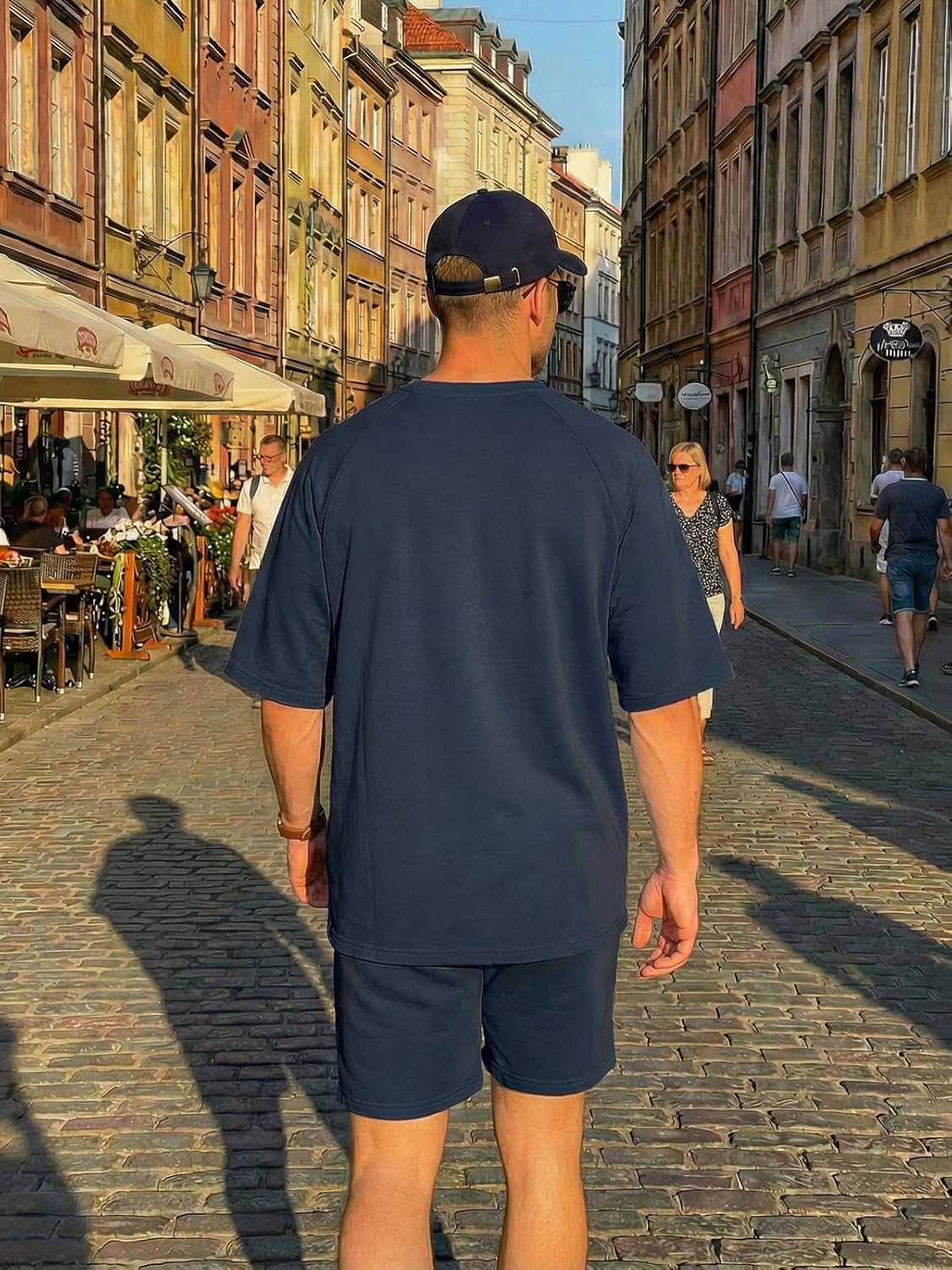 Ryehack Men's Two Piece Outfits Sets Crew Neck Summer T Shirt and Shorts Set Oversized Sweatsuits Sports Sets with Pockets - Image 6