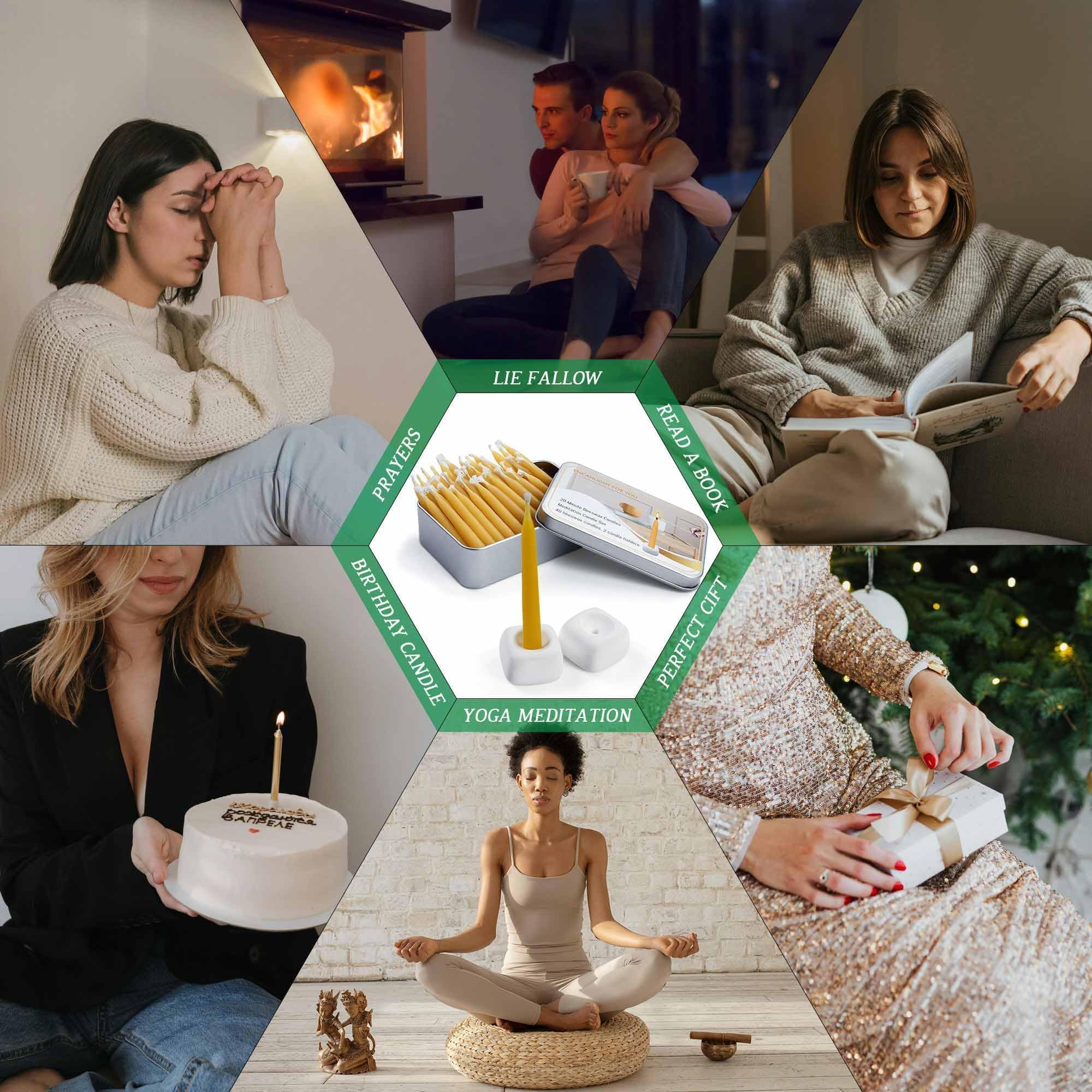 Mini Beeswax Candles - 40 Pack, Meditation & Yoga -7 Mini Beeswax Candles - 40 Pack, Meditation & Yoga -7
