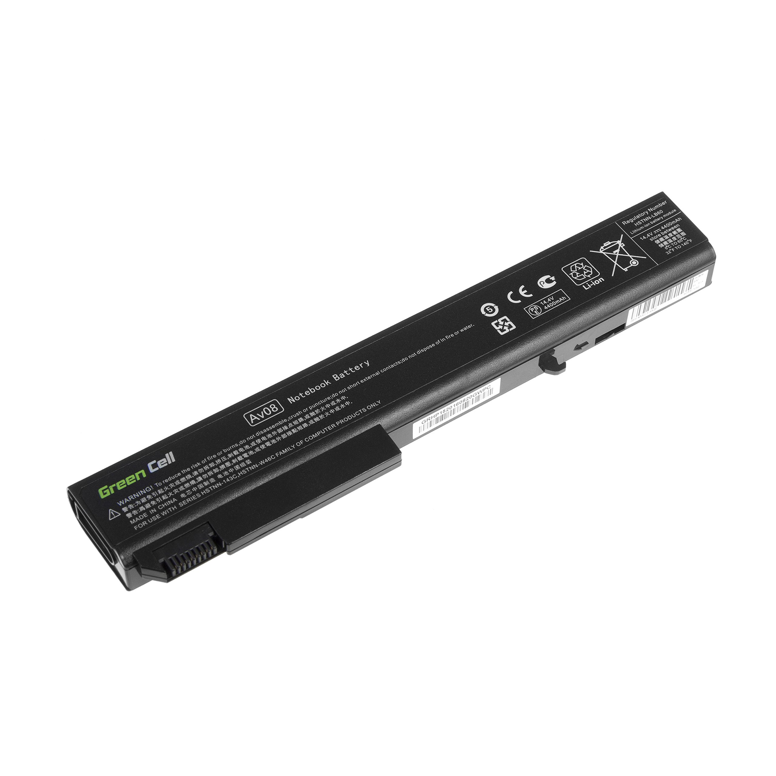 Green Cell Standard Série HSTNN-LB60 HSTNN-OB60 Batterie pour HP EliteBook 8530p 8530w 8540p 8540w 8730w 8740w Ordinateur PC Portable (8 Cellules 4400mAh 14.8V Noir)